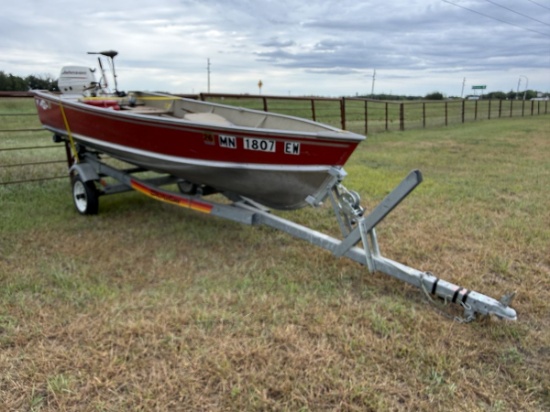 1985 Lund 14ft. Boat with1985 Shorline Trailer