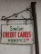 1955 Dated Sinclair Dbl. Sided Porcelain Credit Card Sign On Cast Iron Pole