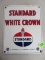 Original Standard White Crown Porcelain Pump Plate Sign