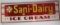 Vintage Sani-dairy Ice Cream Embossed Metal Sign 18 X 55