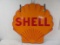 Excellent Ca. !940s-1950s Shell Double Sided Porcelain Sign, 48