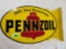 Beautiful Dated 1941 Pennzoil Double Sided Metal Flange Sign