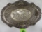 Antique Highly Decorated Victorian Repousse Cherubs And Roses 800 Coin Silver Serving Dish (760g)