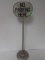 Antique Cast Iron No Parking Here Sign On Pole/ Base