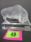 Stunning Signed Lalique Crystal Frosted Bull Paperweight