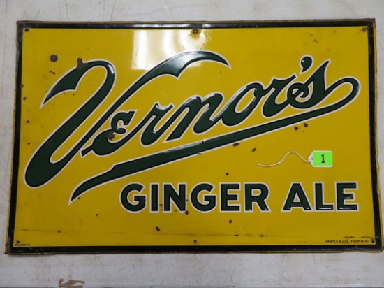 1940s-1950s Donasco Embossed Metal Vernors Sign