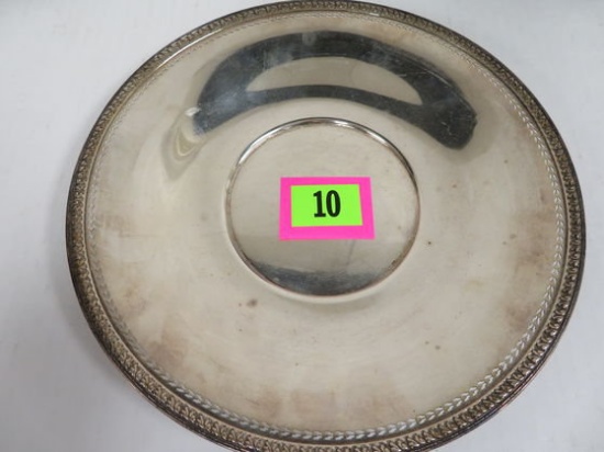 Antique Sterling Silver 10" Plate, 275g