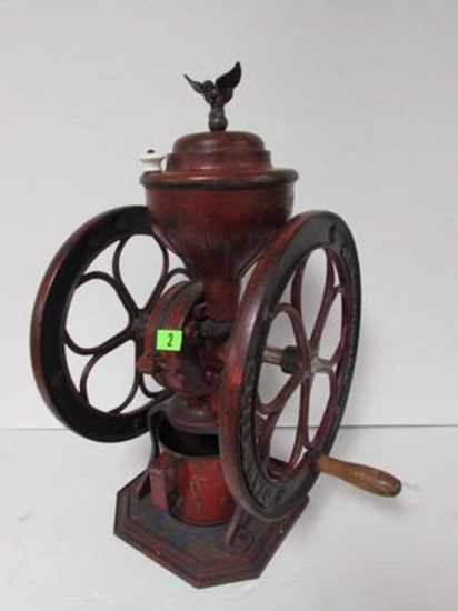 Antique Star Mill Cast Iron Double Wheel Coffee Grinder