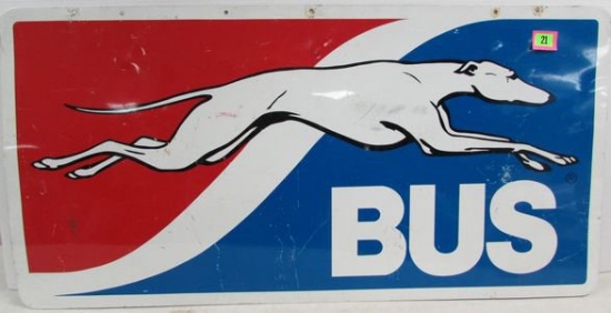 Vintage Ds Metal Greyhound Bus Sign 24 X 48"