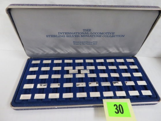 Complete Set Franklin Mint International Locomotive Sterling Silver Mini-ingots (total Wt. 3oz)