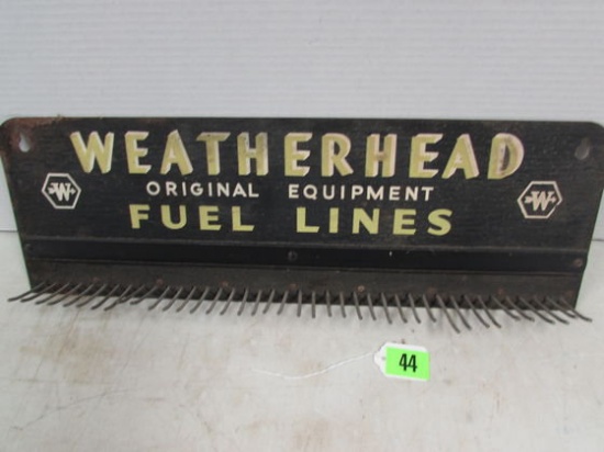 Antique Ca. 1930s Weatherhead Fuel Lines Metal Sign Rack From Service Station