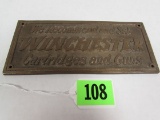 Dated 1913 Winchester Brass Building Plaque/ Sign 3 X 7