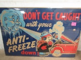 Rare 1940's Kaiser-frazer Cardboard Anti-freeze Sign From Service Dept.