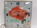 Dated 1965 Squirt Soda Lighted Pam Clock 15 X 15