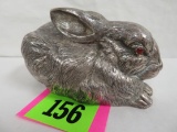 Beautiful Sterling Silver Rabbit Sculpture Paperweight, 315g