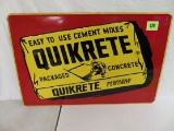 Excellent Vintage Quikrete Embossed Metal Sign, 18