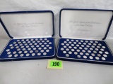 Lot Of 2 Franklin Mint Signers Of The Declaration Sterling Silver Mini Coin Sets, Approx. 180g