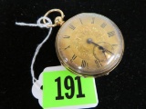 Antique English 18k Gold Key Wind Pocket Watch, Maker Unknown