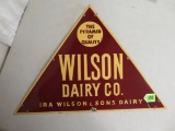 Excellent Antique Wilson Dairy Porcelain Advertising Sign