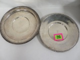 Lot Of 2 Antique Sterling Silver Plates, Total Wt. 375g.