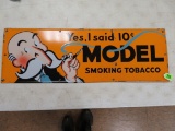 Original Antique Model Tobacco Porcelain Sign