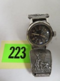 Vintage Elgin Us Military 24 Hour Wrist Watch, Marked Us Property