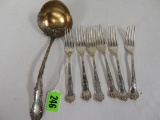 Collection Of 6 English Sterling Silver Flatware, 375g