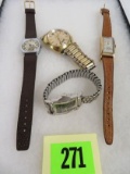 Estate Lot Of 4 Antique Bulova Watches W/ 14k Gold Filled Or Rolled Gold Cases, Inc. Accutron
