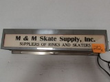 Vintage 1940's Chrome Counter-top Lighted Sign M&m Skate Supplies
