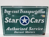 Rare Antique Star Cars - Durant Motors Dbl. Sided Porcelain Sign 36 X 24