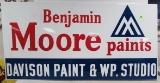 Excellent Antique Benjamin Moore Ss Porcelain Sign, Davison Mi