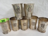 Collection Of 7 Sterling Silver Uk National Rifle Association Cups, Total Wt. 960g