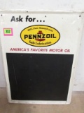 1966 Dated Pennzoil Metal Chalkboard Sign 18 X 24