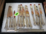 Collection Of 12 English Sterling Silver Handled Flatware, Total Wt. 1000g