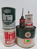 Grouping Vintage Texaco Oil/ Grease Cans