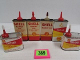 Lot (6) Vintage Shell Oil Handy Oiler Cans