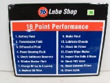 Vintage 1980s 76 Lube Shock Embossed Metal Sign