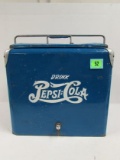 Vintage Ca. 1950's Pepsi Cola Metal Ice Chest Cooler (progress Refrigerator Co.)