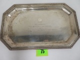 Rare Sterling Silver Presentation Award Tray Second United States Army (780g)