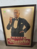 Outstanding Antique Sigaren Maestro Cigar Store Advertising Poster Framed