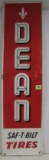 Vintage 1973 Dated, Dean Tires Embossed Metal Verticle Sign