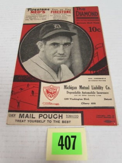 Rare 1935 Detroit Tigers Scorebook Vs. Yankees (Lou Gehrig)