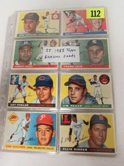 1955 Topps Baseball Lot (27) Cards