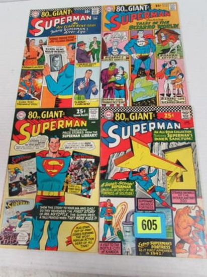 Superman 80 Pg. Giant Silver Age Lot 183, 187, 197, 202 Nice