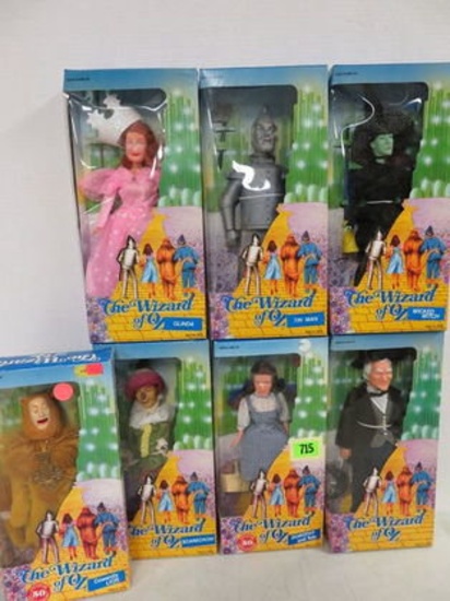 Lot Of 7 Turner Entertainment Wizard Of Oz 12" Dolls, Mib