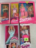 Lot Of 5 Vintage 1980s Mattel Barbie Dolls, Inc. Flight Time, Magic Moves, And Others