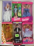 Lot (6) Mattel Barbie Dolls Mib Nrfb