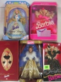 Lot Of 5 Assorted Mattel Barbie Dolls, Mib Inc. Sleeping Beauty, Party Sensation And Others