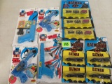 Large Grouping Of Bat Man Toys, Inc. Ertl Batmobile, Bat Plane Launcher And More, Moc