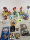 Collection Of Walt Disney Collectibles, Inc. Figurines, Snowbaby Ariel, Ornaments, Pins, And More